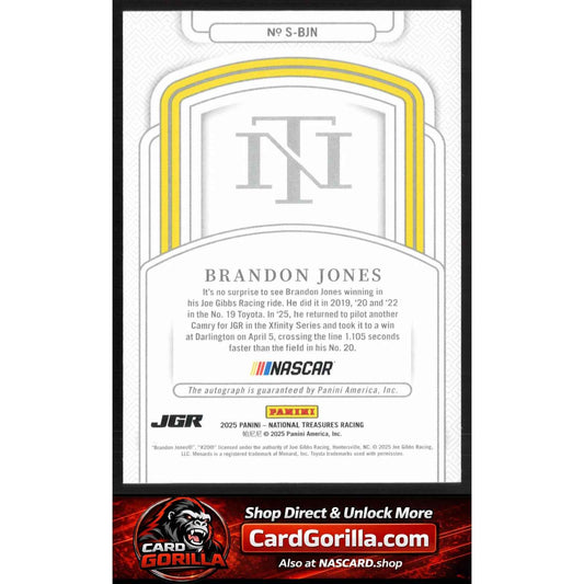 2025 Panini National Treasures #S-BJN Brandon Jones Signatures #/99