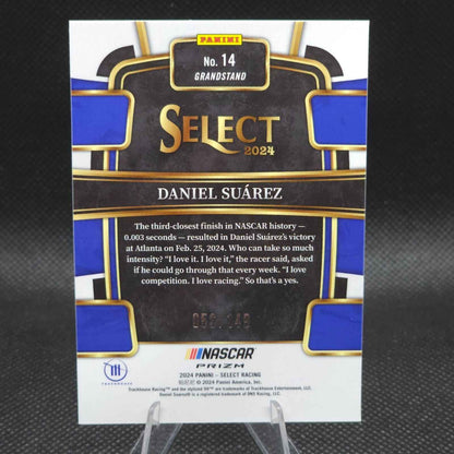 2024 Panini Select Racing Grandstand Red Prizm #14 Daniel Suarez 056/149 - NASCARD.shop