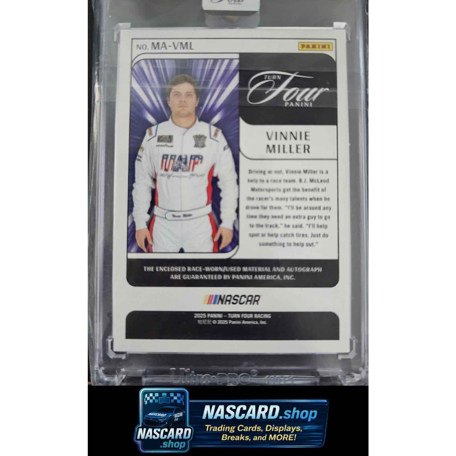 2025 Panini Turn Four Vinnie Miller Memorabilia Autographs Holo Silver #/75