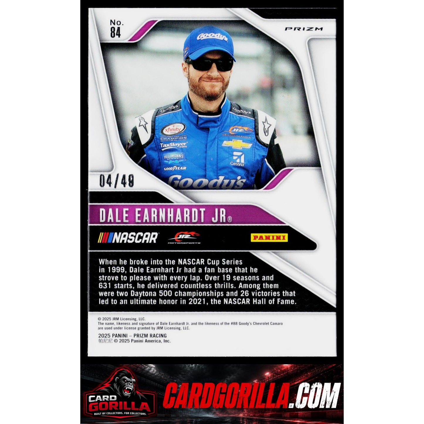 2025 Panini Prizm #84 Dale Earnhardt Jr Carolina Blue #/49