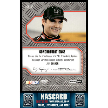 2011 Press Pass Signings Jeff Gordon Red Ink #/5 - NASCARD.shop