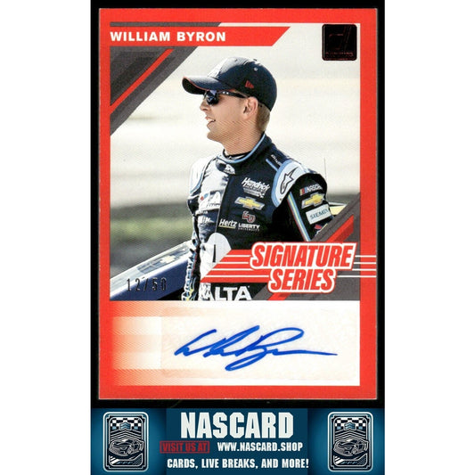 2020 Panini Donruss NASCAR - Signature Series William Byron #SS-WB Red /50 (AU) - NASCARD.shop