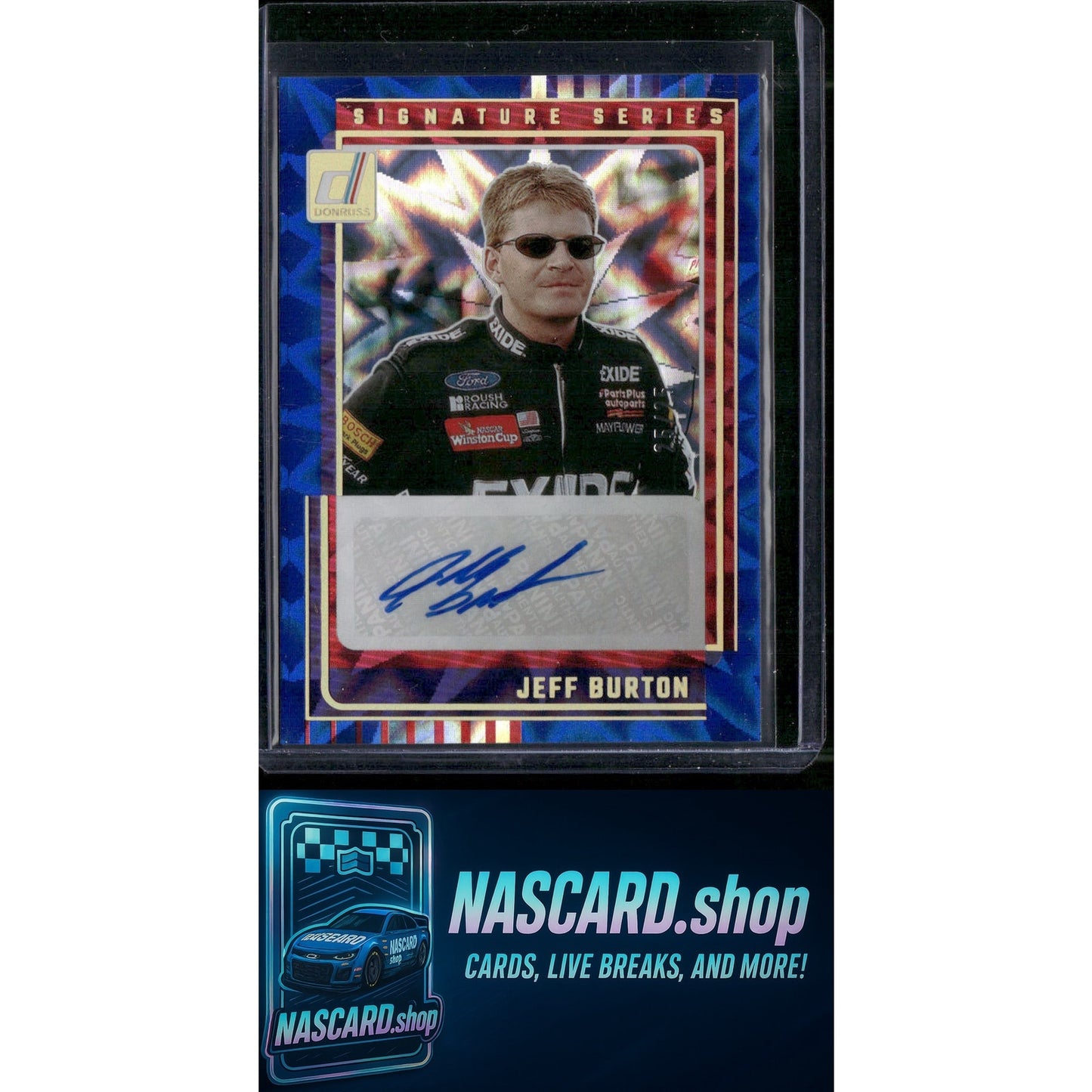 2025 Donruss #SS-JBT Jeff Burton Signature Series Blue Xplosion #/25 - Card Gorilla