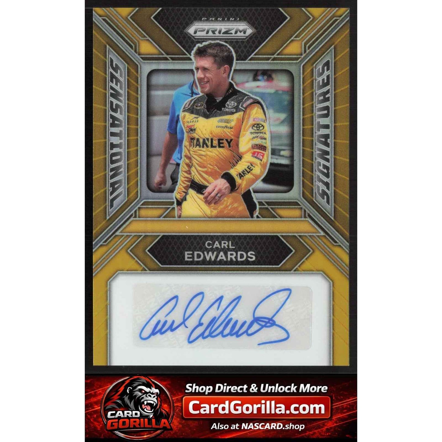 2024 Panini Prizm #SS-CES Carl Edwards Sensational Signatures Gold #/10