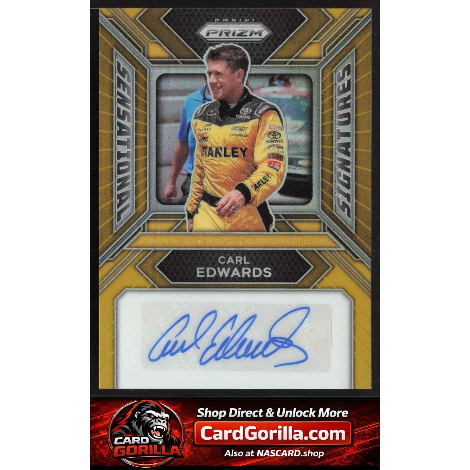 2024 Panini Prizm #SS-CES Carl Edwards Sensational Signatures Gold #/10