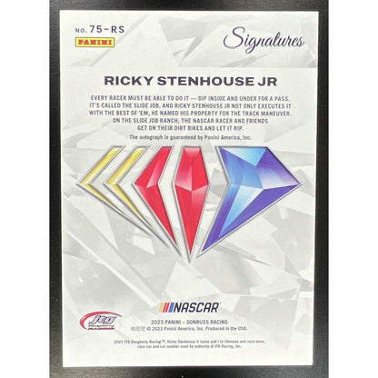 2023 Panini Prime Ricky Stenhouse Jr. #75-RS NASCAR 75th Anniversary Signatures
