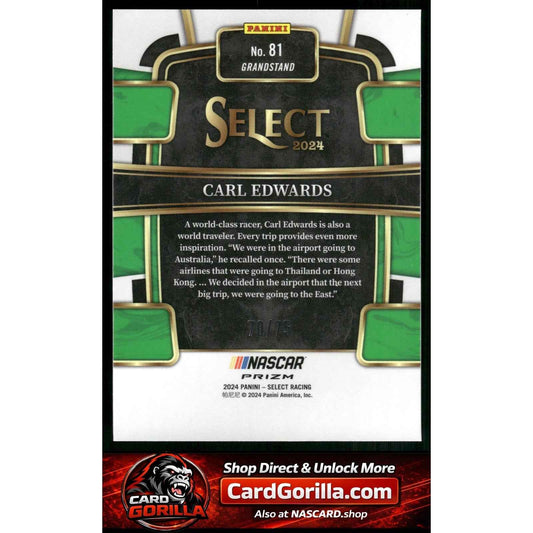 2024 Panini Select #81 Carl Edwards Neon Green Prizms #/75
