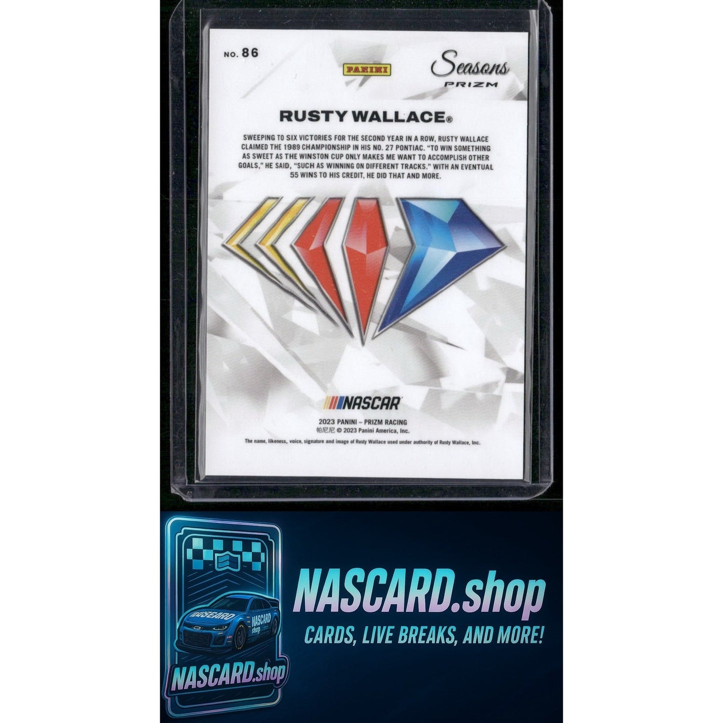 2023 Panini Prizm #86 Rusty Wallace NASCAR 75th Anniversary