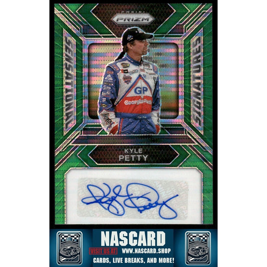 2024 Panini Prizm - Sensational Signatures Kyle Petty Green Pulsar Prizm /10 - NASCARD.shop