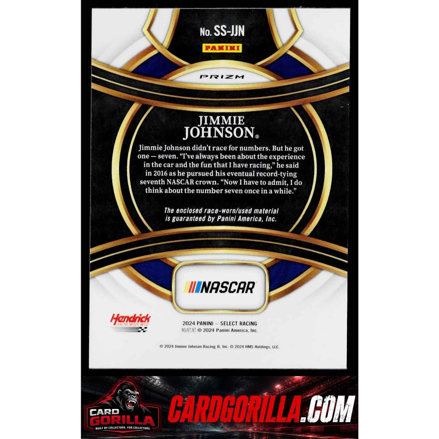 2024 Panini Select #SS-JJN Jimmie Johnson Selective Swatches Flash Prizms