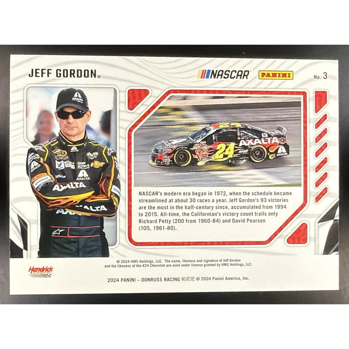 2024 Panini Donruss Jeff Gordon #3 Production Line Red Ice /149
