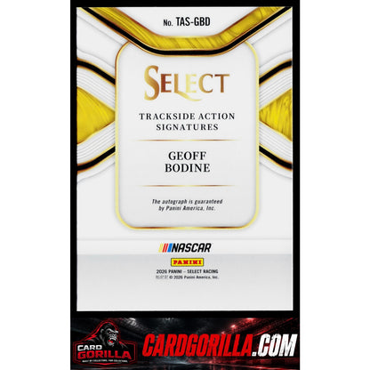 2026 Panini Select #TAS-GBD Geoff Bodine Trackside Action Signatures