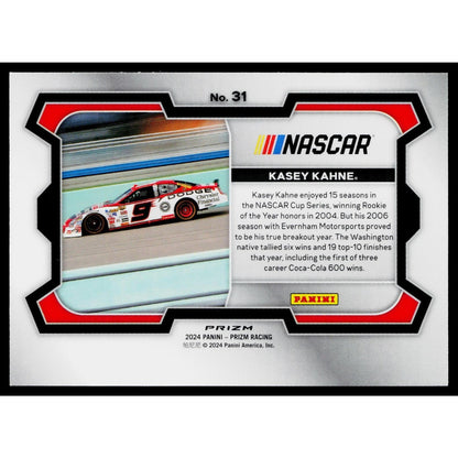 2024 Panini Prizm #31 Kasey Kahne White Sparkle