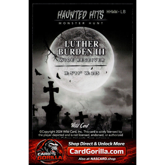 2024 Wild Card Haunted Hits Promo Werewolf Rainbow Purple Luther Burden III #/2