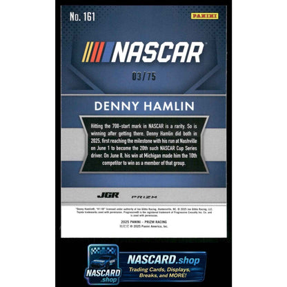 2025 Panini Prizm Throwback #161 Denny Hamlin Checkered Flag #/75