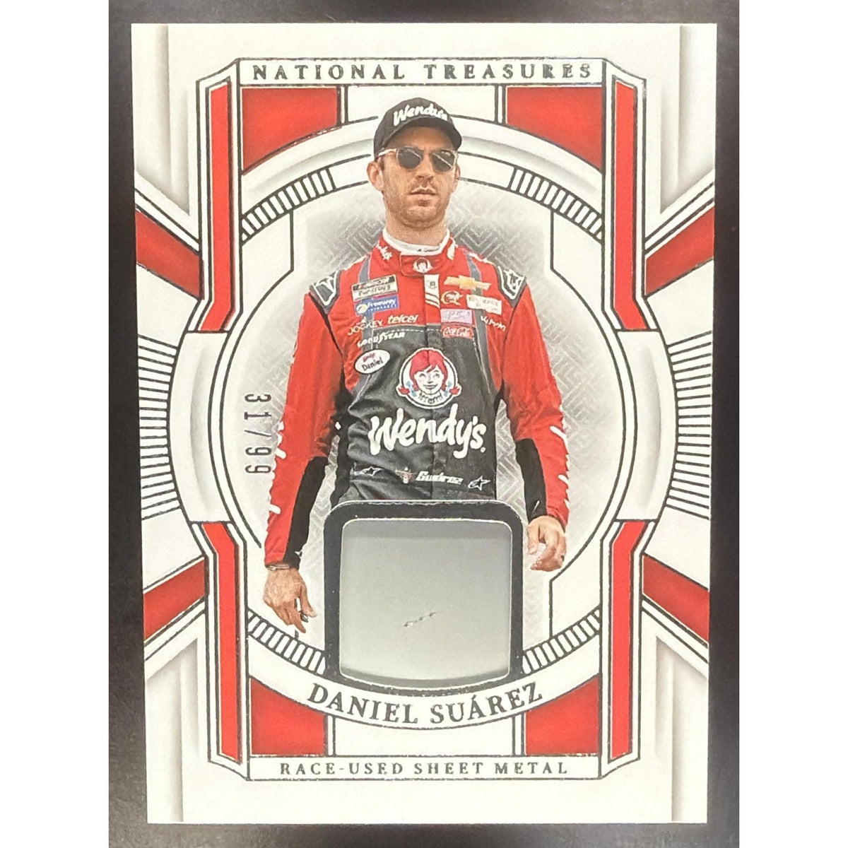 2025 Panini National Treasures Daniel Suarez Race-Used Sheet Metal /99
