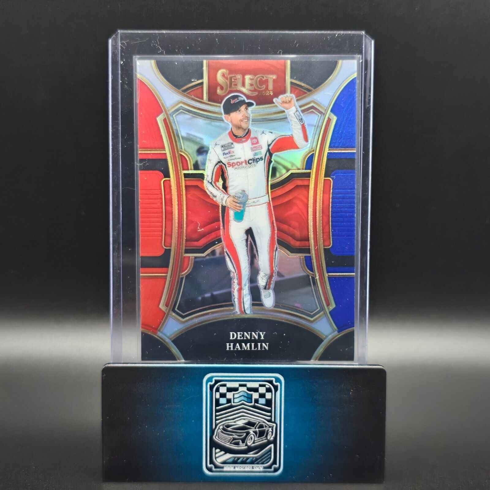 2024 Panini Select Racing Trackside Red And Blue Prizm #270 Denny Hamlin /25 - NASCARD.shop