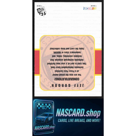 2001 Press Pass Jeff Gordon Signings