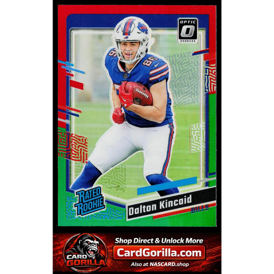 2023 Donruss #308 Dalton Kincaid Optic Rated Rookie Preview Red & Green Prizm