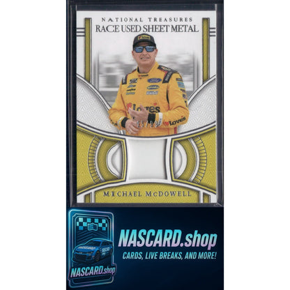 2024 Panini National Treasures Michael McDowell Race Used Sheet Metal #/99 - NASCARD.shop