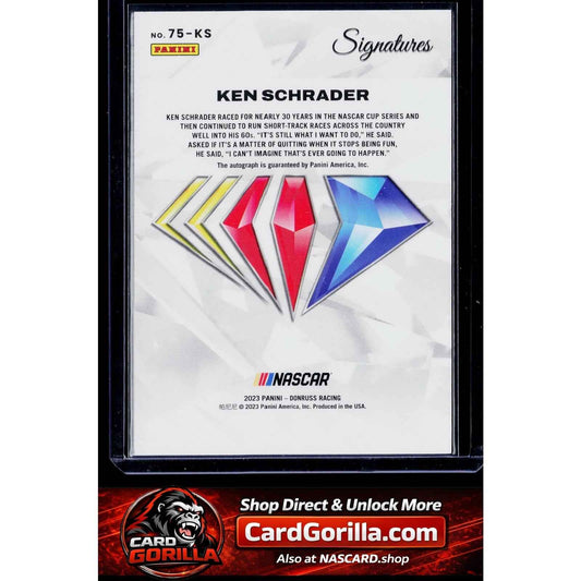 2026 Donruss #75-KS Ken Schrader NASCAR 75th Anniversary Signatures