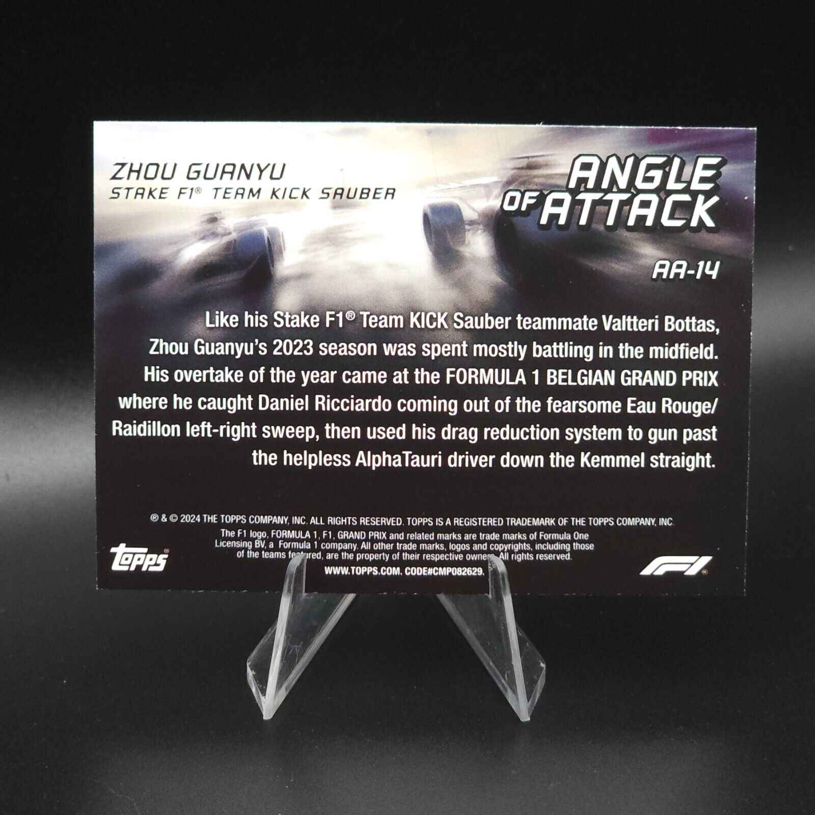 2024 Topps Paddock Pass Formula 1 - Angle of Attack #AA-14 Zhou Guanyu - NASCARD.shop