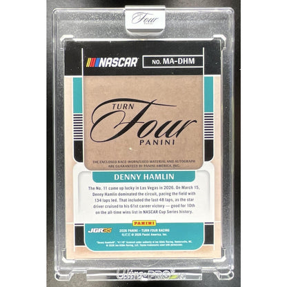 2026 Panini Turn Four Racing Denny Hamlin Memorabilia Auto Holo Silver 49/49