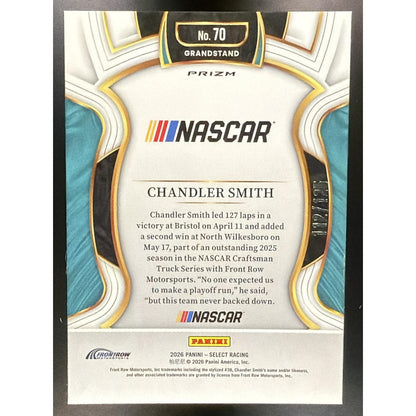 2026 Panini Select NASCAR Chandler Smith #70 Set - Grandstand Red Prizms 112/125