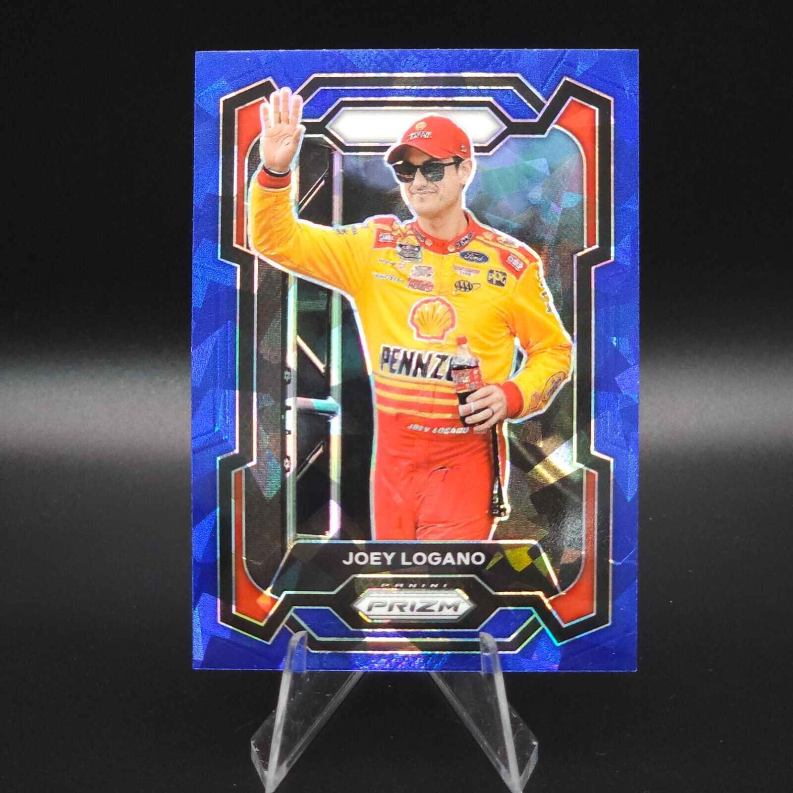 2024 Panini Prizm Racing Blue Cracked Ice #86 Joey Logano - NASCARD.shop