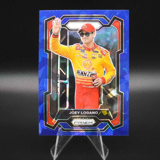 2024 Panini Prizm Racing Blue Cracked Ice #86 Joey Logano - NASCARD.shop