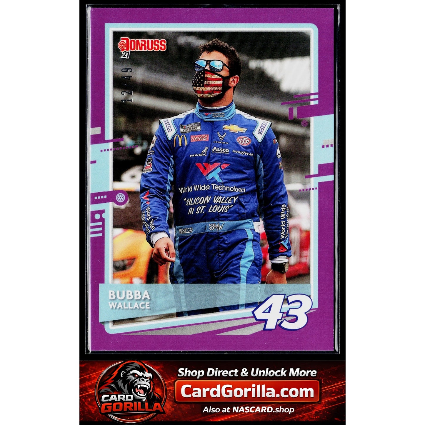 2021 Donruss #50 Bubba Wallace Purple #/49