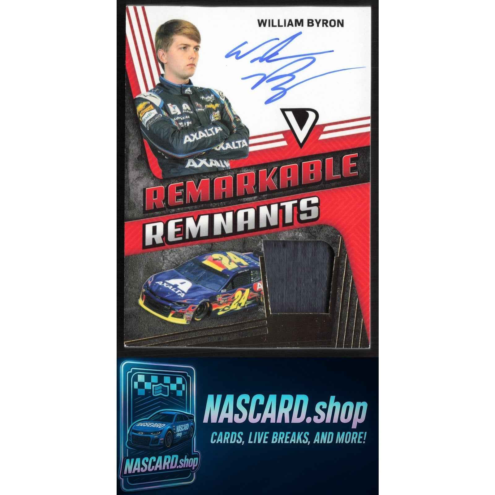 2018 Panini Victory Lane #RR-WB William Byron Remarkable Remnants Gold #/199