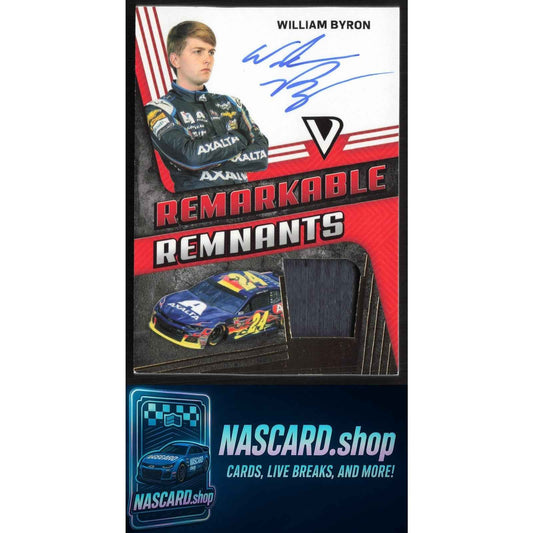 2018 Panini Victory Lane #RR-WB William Byron Remarkable Remnants Gold #/199