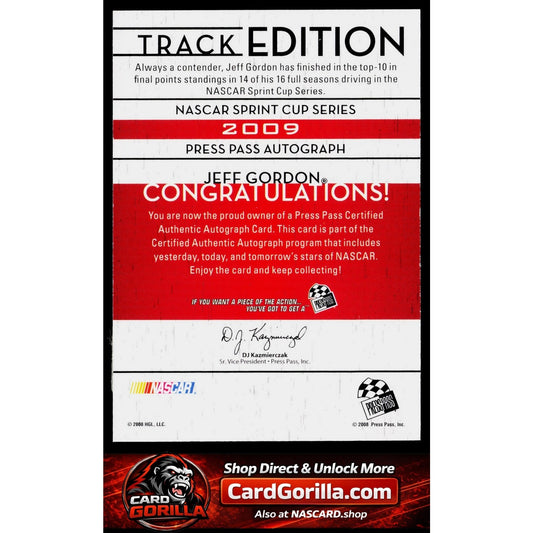 2009 Press Pass #NNO Jeff Gordon Autograph Track Edition #/25