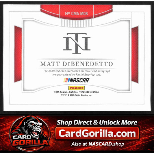 2025 Panini National Treasures Matt DiBenedetto Colossal Material Auto #/49