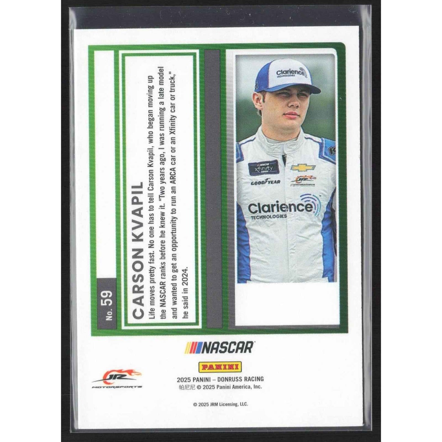 2025 Donruss #59 Carson Kvapil Red #/299