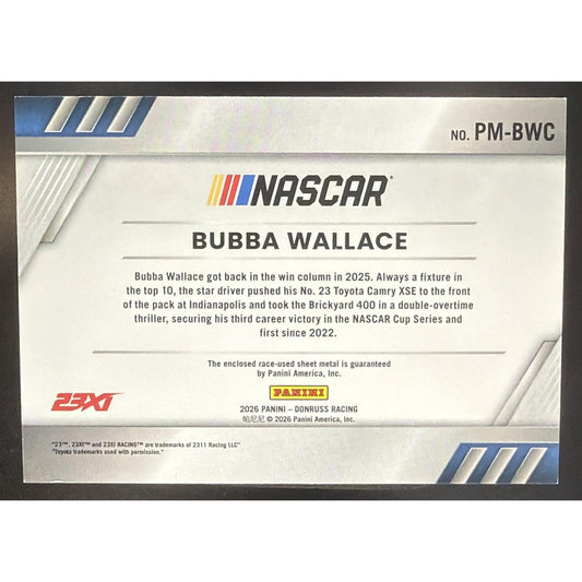 2026 Panini Donruss NASCAR Racing Bubba Wallace #26 Pedal to the Metal Materials