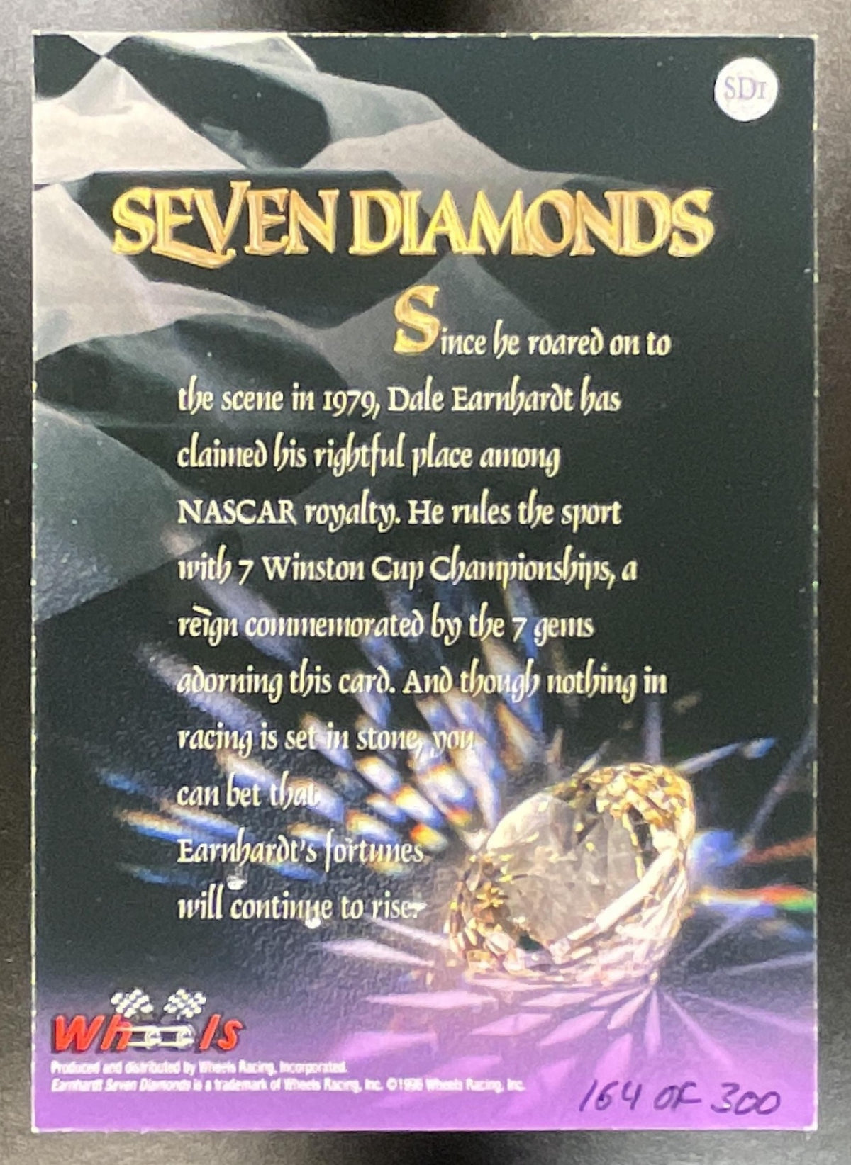 1996 Dale Earnhardt Crown Jewels Elite Seven Diamonds #164/300
