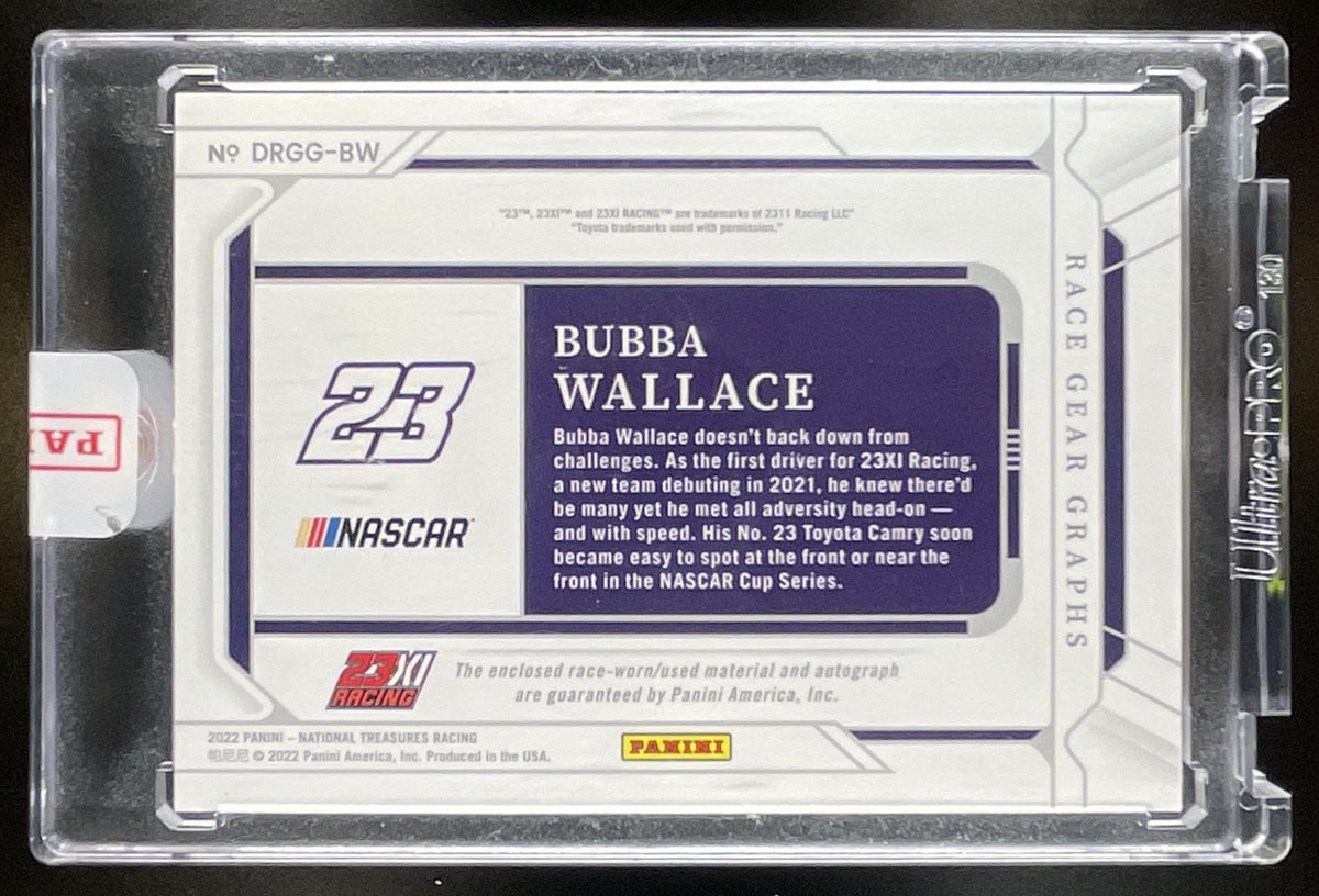 2022 Panini National Treasures Bubba Wallace #DRGG-BW Dual Race Gear Graphs 3/3