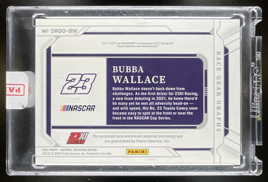 2022 Panini National Treasures Bubba Wallace #DRGG-BW Dual Race Gear Graphs 3/3