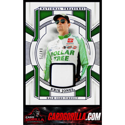 2025 Panini National Treasures #RUF-EJS Erik Jones Race Used Firesuit Blue #/75