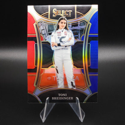2024 Panini Select - Trackside Red and Blue Prizm #216 Toni Breidinger /25 - NASCARD.shop