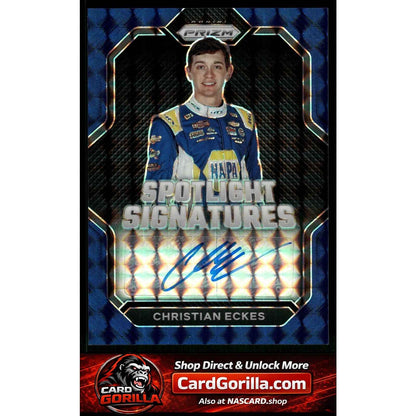 2023 Panini Prizm Christian Eckes Spotlight Signatures Reactive Blue #/49