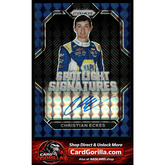 2023 Panini Prizm Christian Eckes Spotlight Signatures Reactive Blue #/49