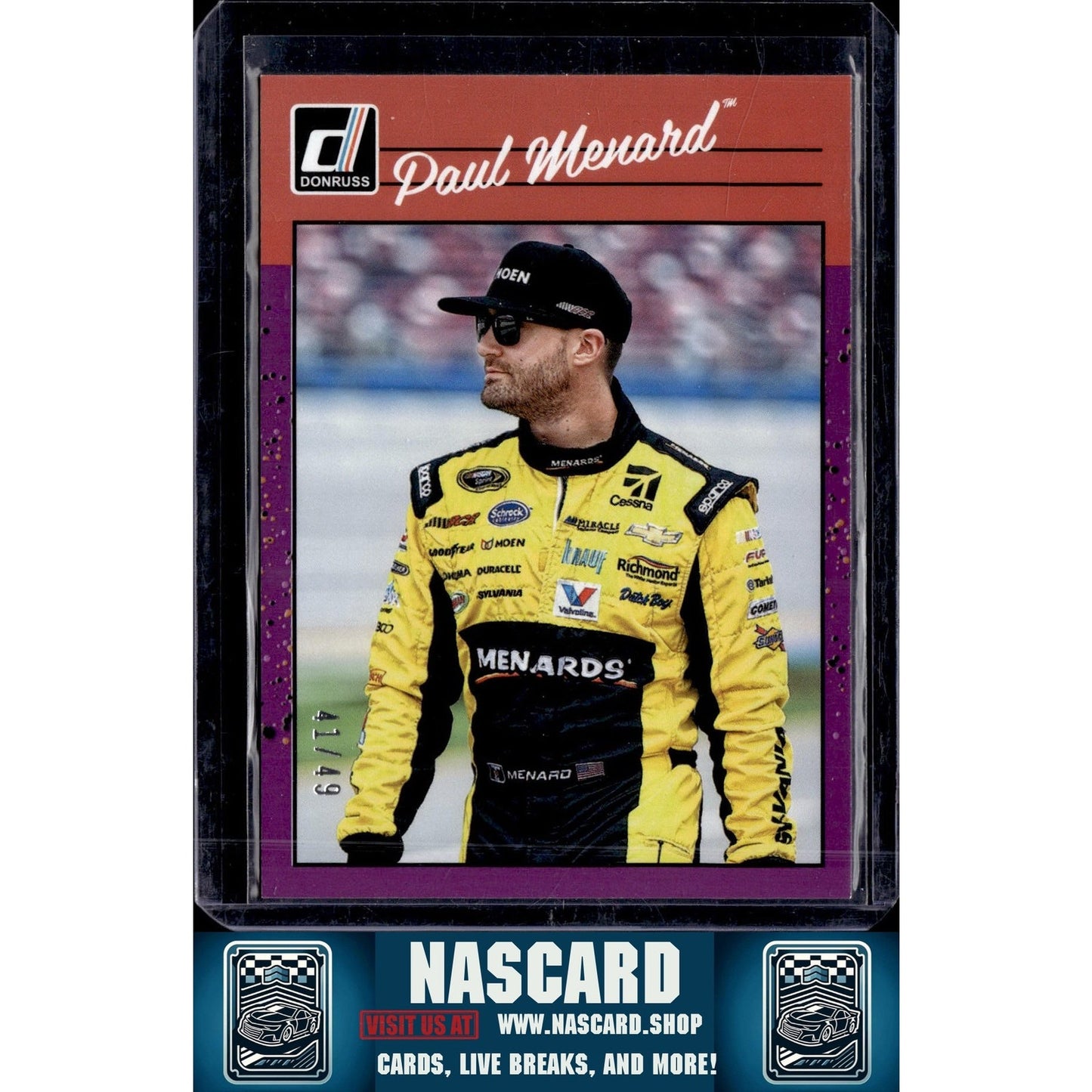 2023 Donruss #198 Paul Menard Purple #/49 - NASCARD.shop