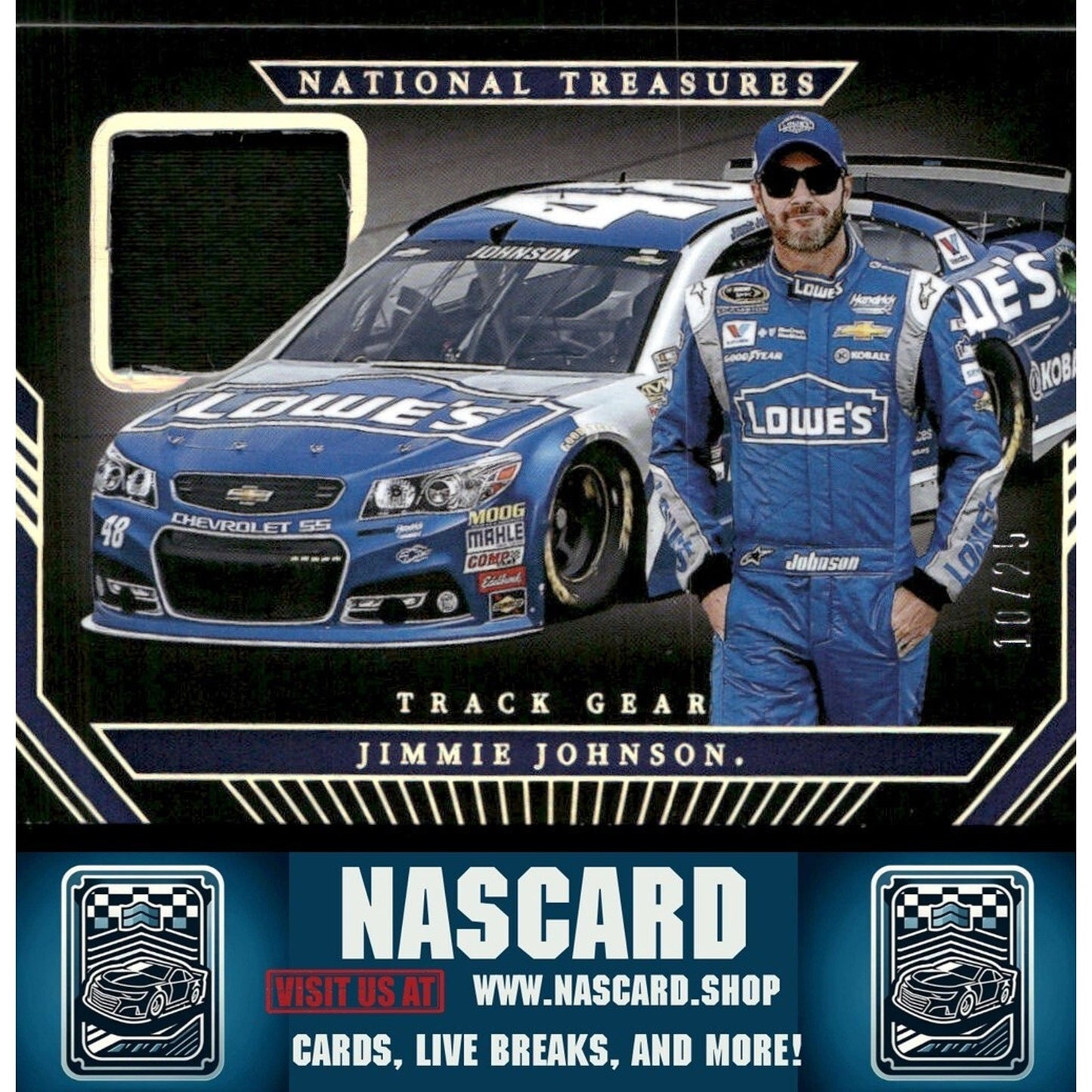 2024 National Treasures Track Gear Holo Silver Jimmie Johnson /25 - NASCARD.shop