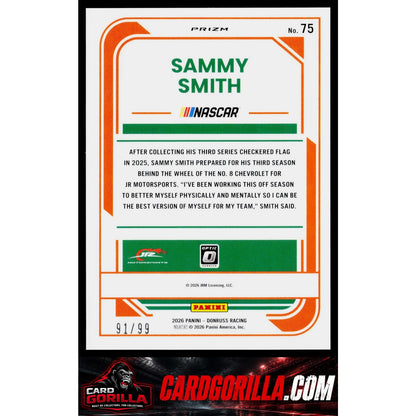 2026 Donruss #75 Sammy Smith Optic Green Velocity #/99