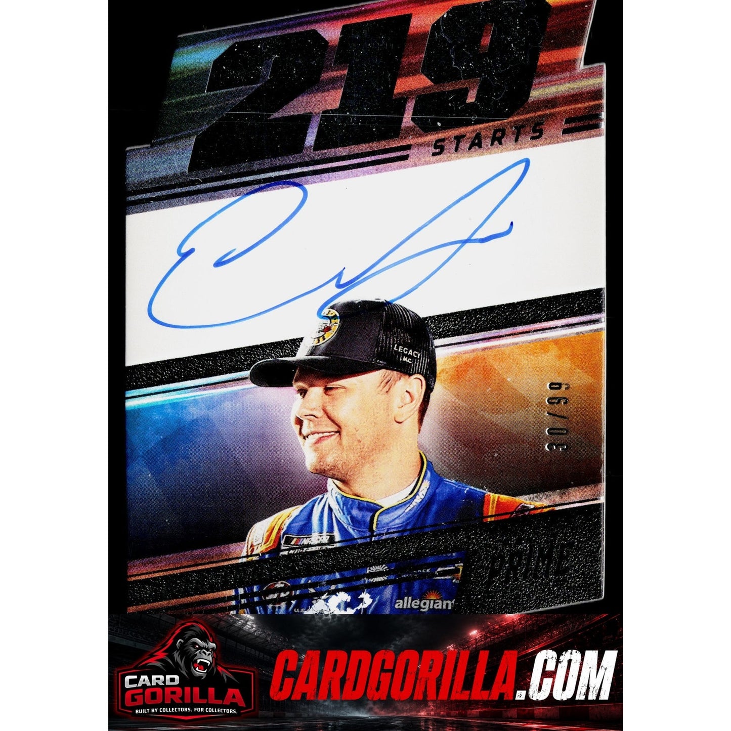 2023 Panini Prime #PNS-EJO Erik Jones Die Cut Prime Number Signatures #/99