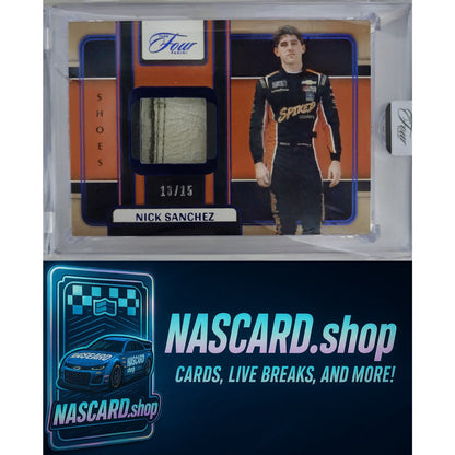 2025 Panini Turn Four #SH-NSZ Nick Sanchez Shoes Blue #/15