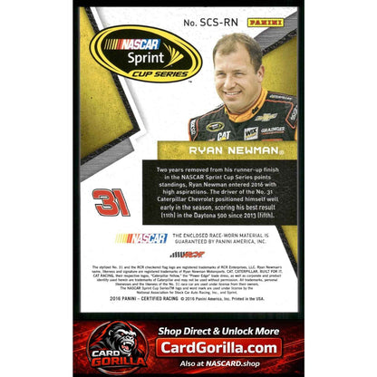 2016 Panini Certified Ryan Newman Sprint Cup Swatches Dual Mirror Red #/75